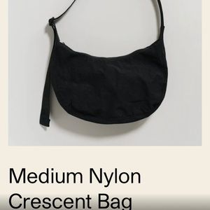 BAGGU Black Medium Nylon Crescent Bag